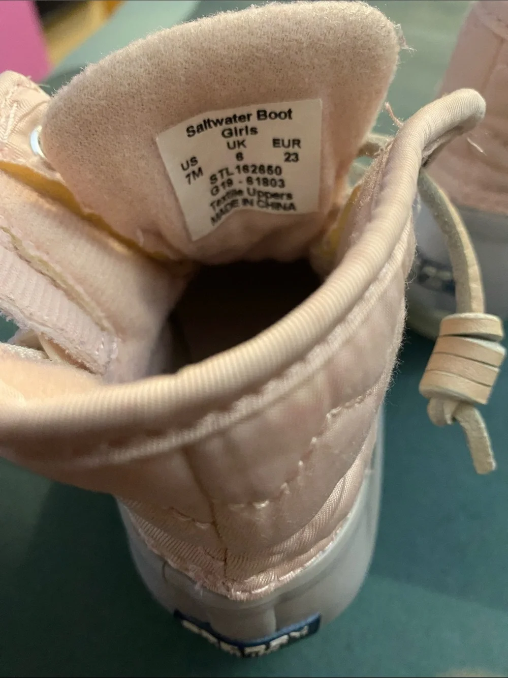 Sperry Kids Pink and Light Gray Duck Boots
